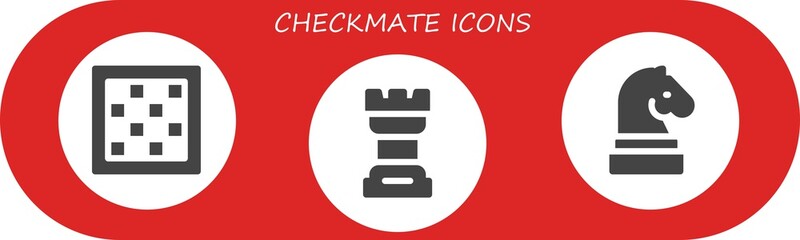 Modern Simple Set of checkmate Vector filled Icons