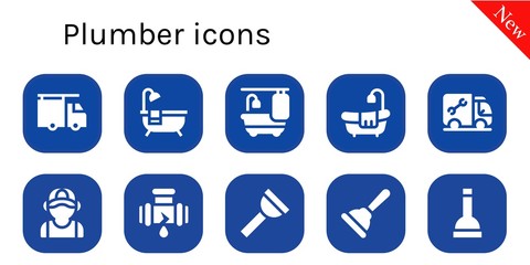 Modern Simple Set of plumber Vector filled Icons