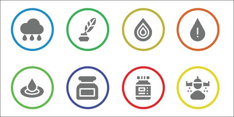 raindrop icon set