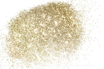 Background with gold glitter on white background for your design