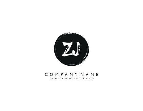 ZJ initial letter elegant handwriting logo collection