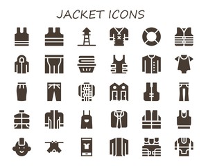 Modern Simple Set of jacket Vector filled Icons