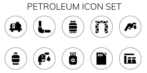 Modern Simple Set of petroleum Vector filled Icons