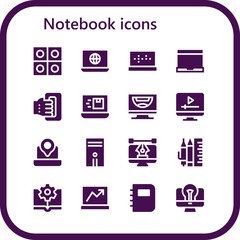 notebook icon set
