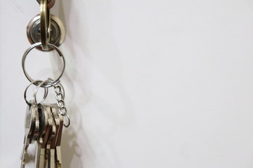 the key hanger on white wall