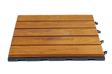 Wooden sauna flooring tile on a white background