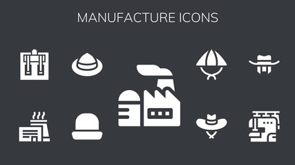 Modern Simple Set of manufacture Vector filled Icons