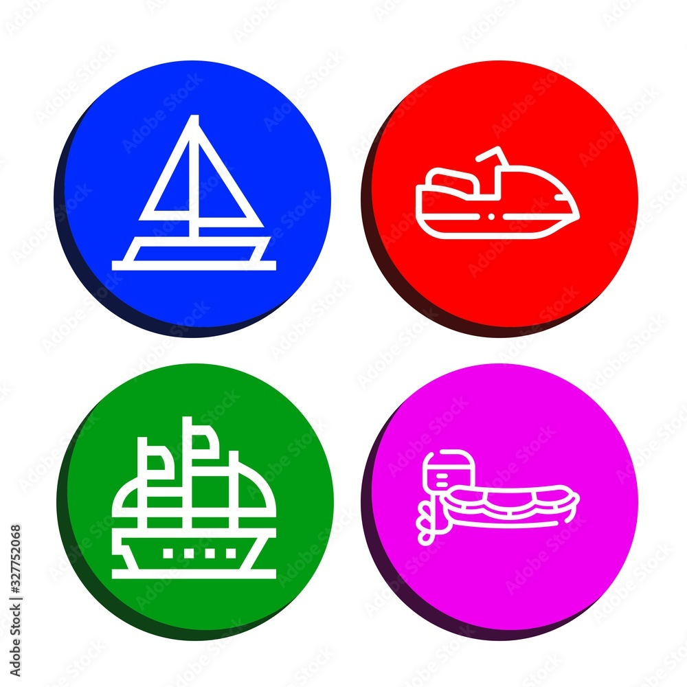 Poster floating simple icons set