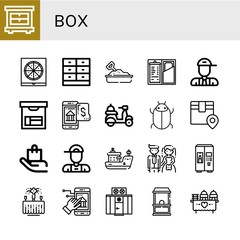 box simple icons set