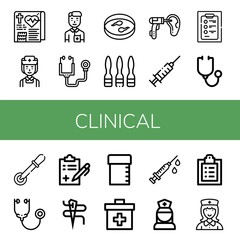 clinical simple icons set