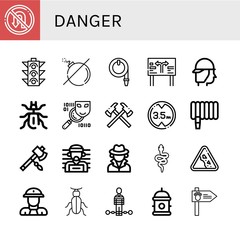 danger icon set