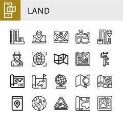 Set of land icons