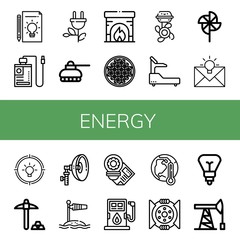 Set of energy icons