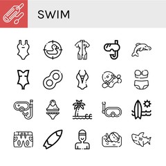 swim icon set