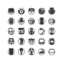 Electrical  Appliance solid icon set. Vector and Illustration.