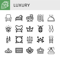 luxury simple icons set