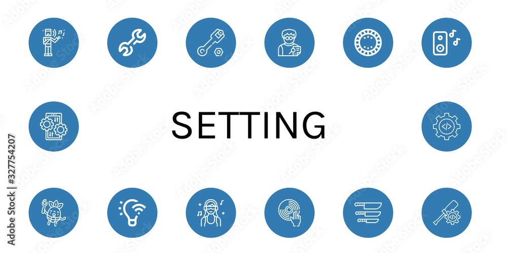 Poster setting simple icons set
