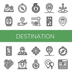 Set of destination icons