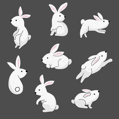 Fototapeta premium Collection of some cute rabbits
