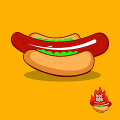 Hot Dog cartoon logo