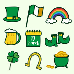 Saint Patrick s Day set. Vector Illustration