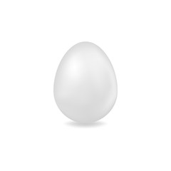 Vector 3D egg. Illustration of a white egg isolated with on a white background. Ideal for decoration of Easter holidays, cards, prints, designer packaging, menus, cookbooks etc.