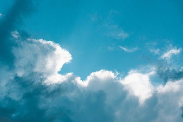 Evening blue sky with clouds