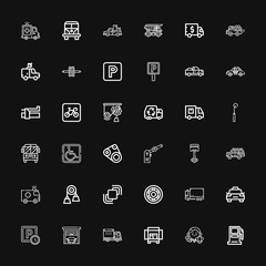 Editable 36 automobile icons for web and mobile