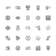 Editable 25 dollar icons for web and mobile