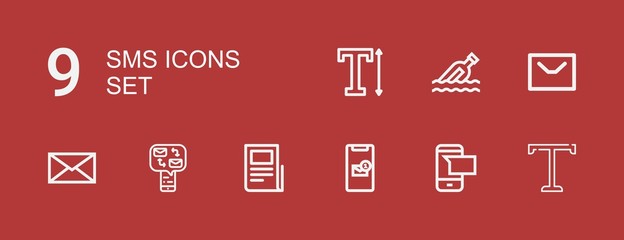 Editable 9 sms icons for web and mobile