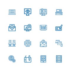Editable 16 laptop icons for web and mobile