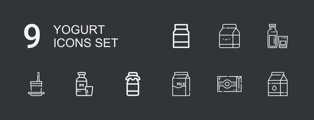 Editable 9 yogurt icons for web and mobile