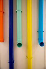 colorful pipes on the wall
