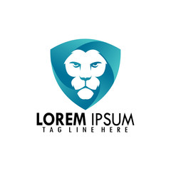Lion Head Logo. Vector Template Illustration Design