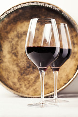 Two glasses of red wine