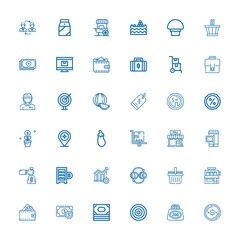 Editable 36 market icons for web and mobile