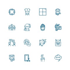 Editable 16 comic icons for web and mobile