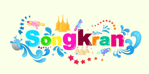 Songkran festival celebration thailand holiday background