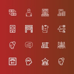Editable 16 management icons for web and mobile