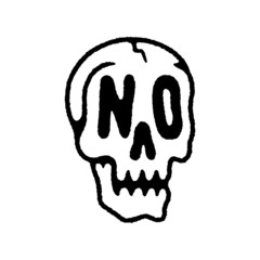 NO SKULL ICON LOGO BLACK WHITE BACKGROUND