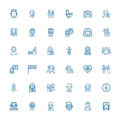 Editable 36 couple icons for web and mobile