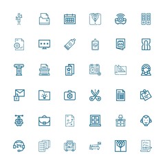 Editable 36 office icons for web and mobile