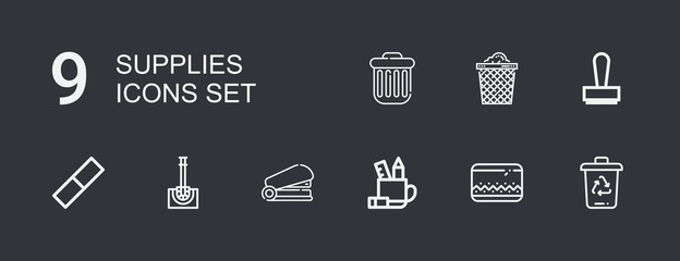 Editable 9 supplies icons for web and mobile