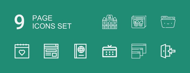 Fototapeta premium Editable 9 page icons for web and mobile