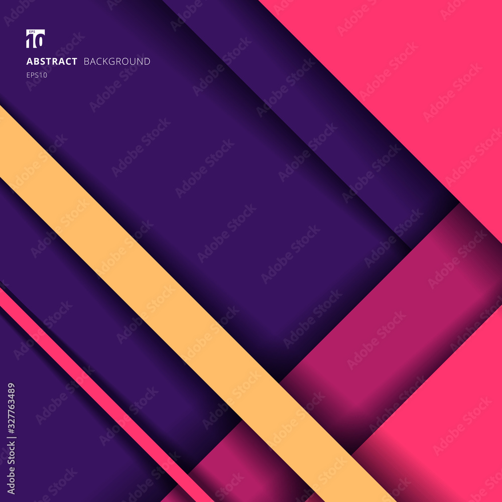 Poster abstract background geometric stripes vibrant color overlapping layer with shadow and space for your