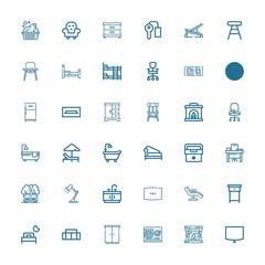 Editable 36 furniture icons for web and mobile