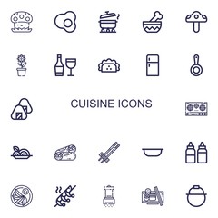 Editable 22 cuisine icons for web and mobile