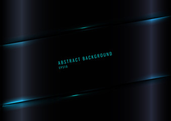 Modern Black Glossy Gradient Color Background with Blue Laser Lighting Effect.