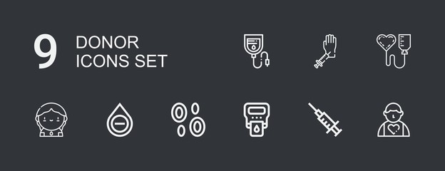 Editable 9 donor icons for web and mobile