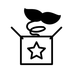 surprise box with a fun moustache on white background © djvstock